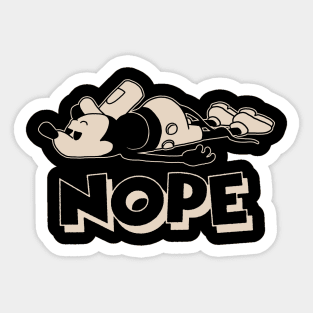 Nope Tired Antisocial Steamboat Willie Sticker